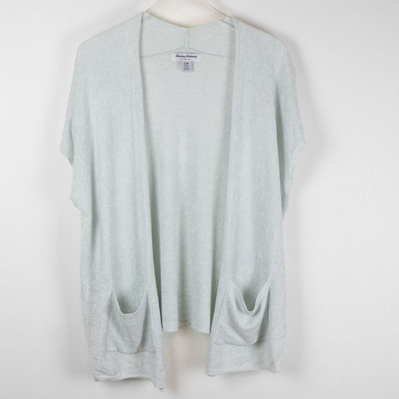 Tommy Bahama Island Soft Cardigan Sleeveless Open Front Green Size Small Medium - Picture 1 of 5
